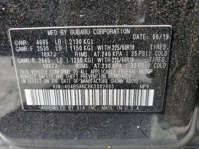 Photo 11 VIN: 4S4BSANC8K3382805 - SUBARU OUTBACK 2. 