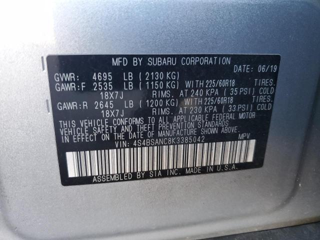 Photo 11 VIN: 4S4BSANC8K3385042 - SUBARU OUTBACK 