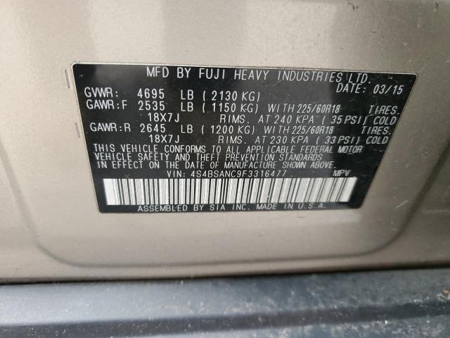 Photo 11 VIN: 4S4BSANC9F3316477 - SUBARU OUTBACK 2. 