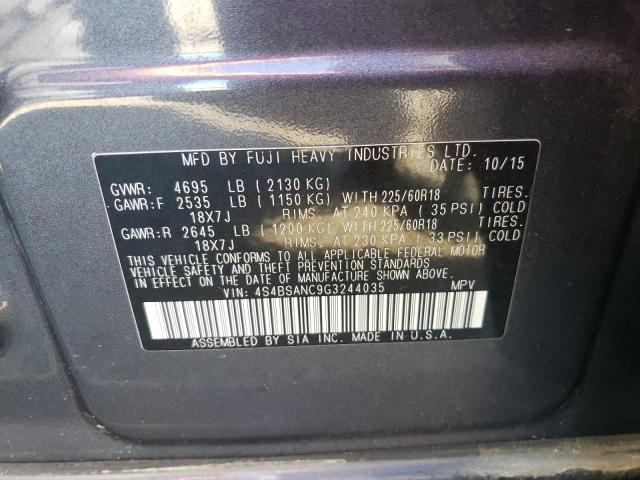 Photo 12 VIN: 4S4BSANC9G3244035 - SUBARU OUTBACK 2. 