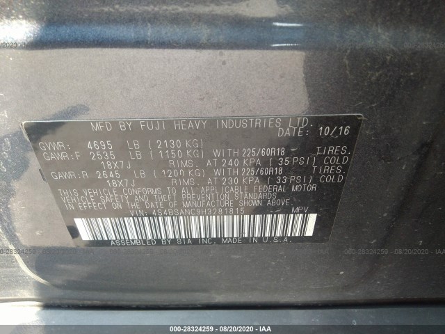 Photo 8 VIN: 4S4BSANC9H3281815 - SUBARU OUTBACK 