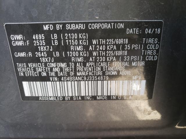 Photo 9 VIN: 4S4BSANC9J3354879 - SUBARU OUTBACK 2. 