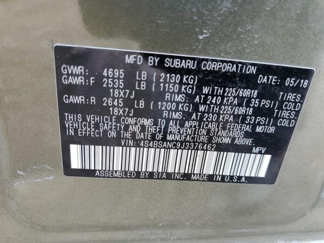 Photo 12 VIN: 4S4BSANC9J3376462 - SUBARU OUTBACK 2. 