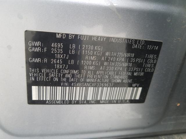 Photo 9 VIN: 4S4BSANCXF3269637 - SUBARU OUTBACK 2. 