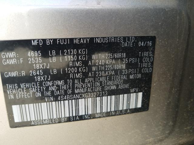 Photo 9 VIN: 4S4BSANCXG3327313 - SUBARU OUTBACK 2. 