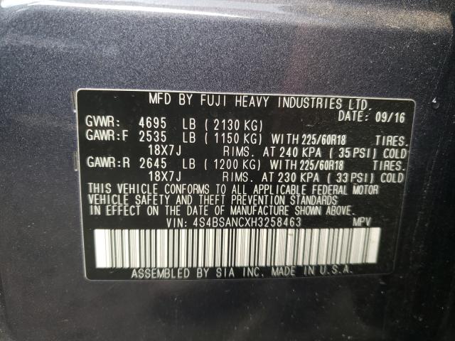 Photo 9 VIN: 4S4BSANCXH3258463 - SUBARU OUTBACK 2. 