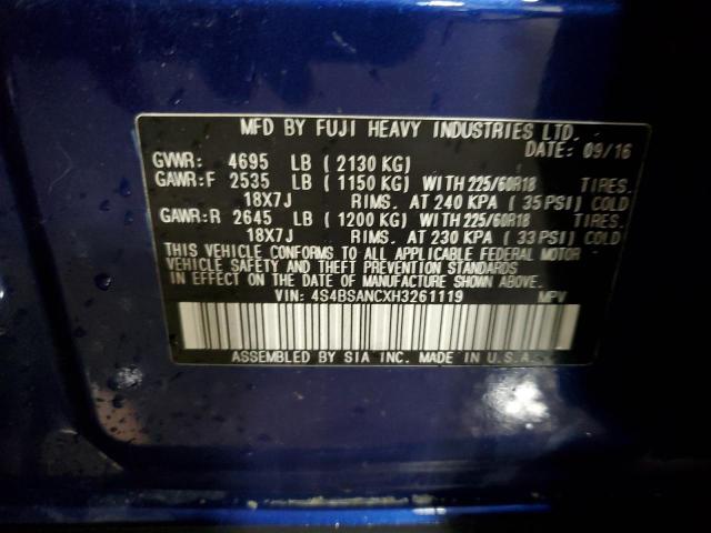 Photo 11 VIN: 4S4BSANCXH3261119 - SUBARU OUTBACK 