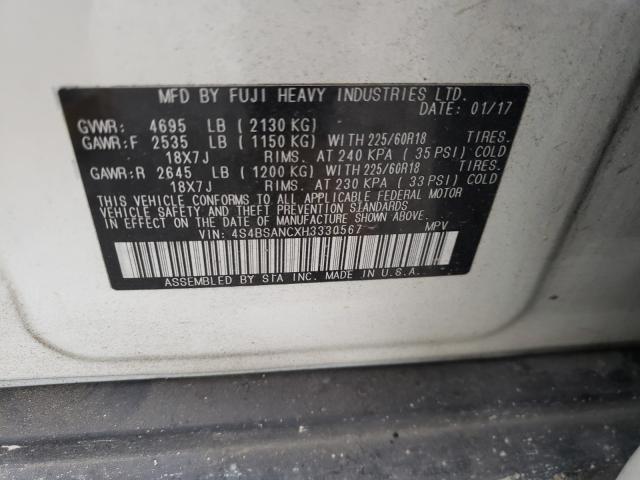 Photo 9 VIN: 4S4BSANCXH3330567 - SUBARU OUTBACK 2. 