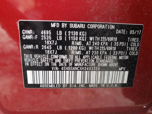 Photo 11 VIN: 4S4BSANCXH3403355 - SUBARU OUTBACK 2. 