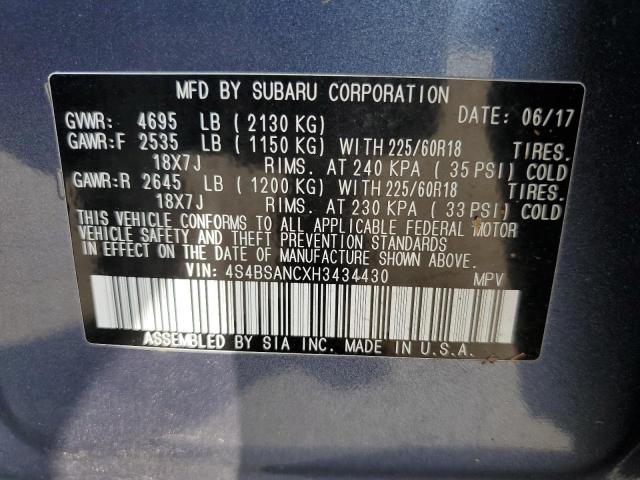 Photo 11 VIN: 4S4BSANCXH3434430 - SUBARU OUTBACK 2. 