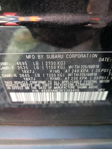 Photo 12 VIN: 4S4BSANCXK3389450 - SUBARU OUTBACK 