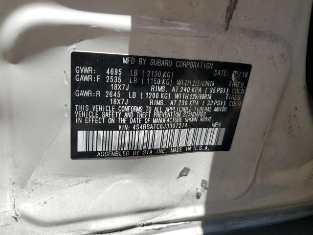 Photo 12 VIN: 4S4BSATC0J3307274 - SUBARU OUTBACK 