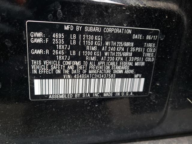 Photo 9 VIN: 4S4BSATC2H3437583 - SUBARU OUTBACK TO 