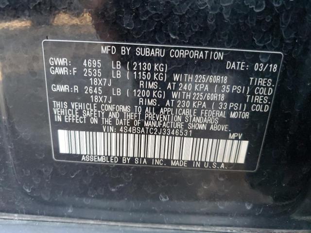 Photo 11 VIN: 4S4BSATC2J3346531 - SUBARU OUTBACK 