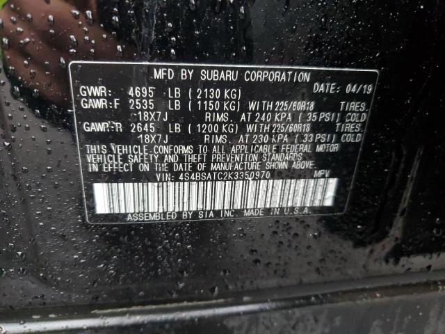 Photo 12 VIN: 4S4BSATC2K3350970 - SUBARU OUTBACK 