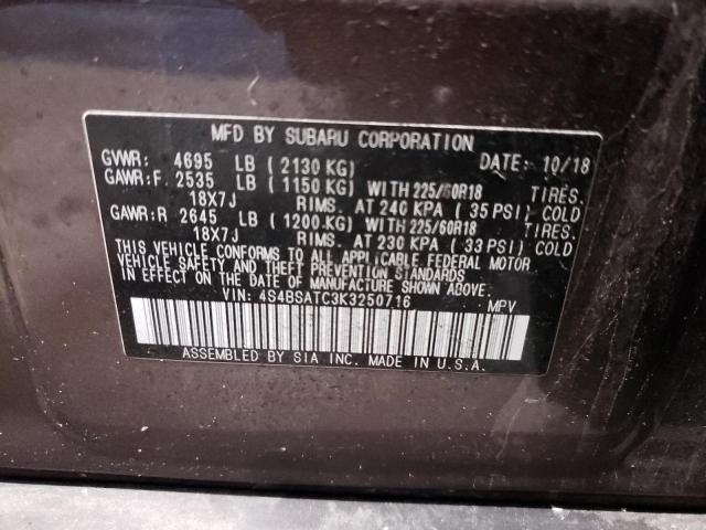 Photo 12 VIN: 4S4BSATC3K3250716 - SUBARU OUTBACK 