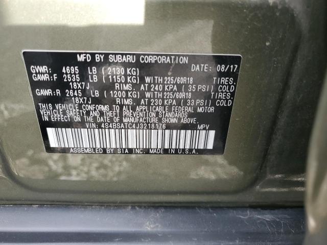 Photo 11 VIN: 4S4BSATC4J3218176 - SUBARU OUTBACK TO 