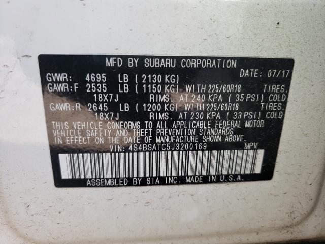 Photo 9 VIN: 4S4BSATC5J3200169 - SUBARU OUTBACK TO 