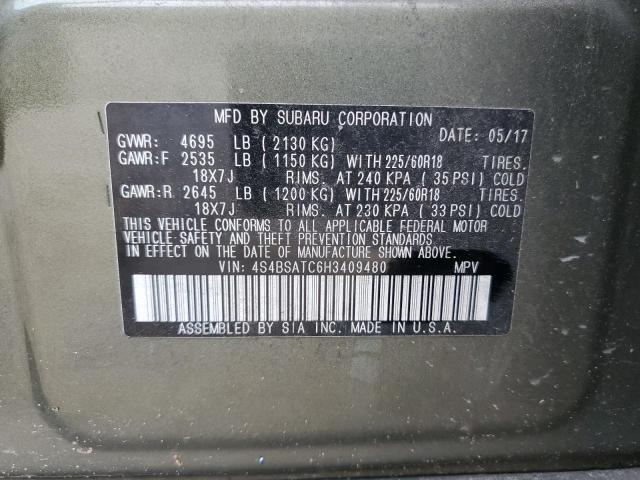 Photo 12 VIN: 4S4BSATC6H3409480 - SUBARU OUTBACK TO 