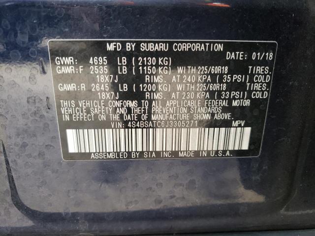 Photo 11 VIN: 4S4BSATC6J3305271 - SUBARU OUTBACK TO 