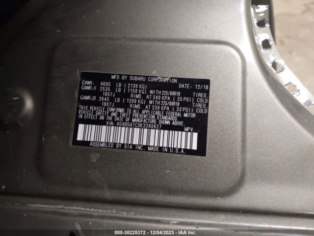 Photo 8 VIN: 4S4BSATCOK3280627 - SUBARU OUTBACK 