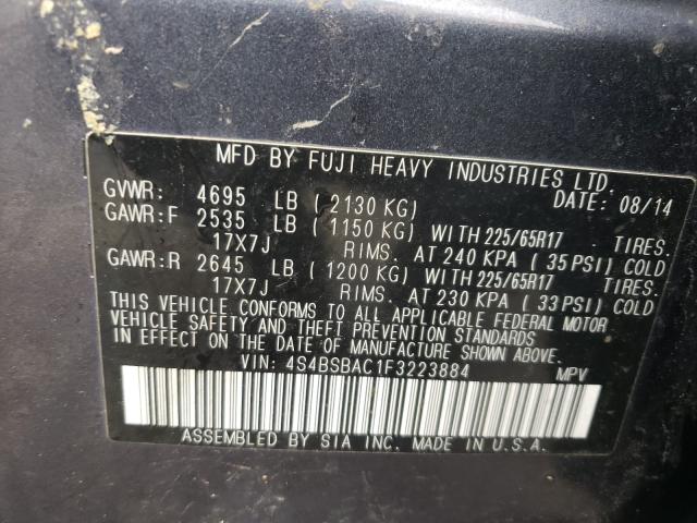 Photo 9 VIN: 4S4BSBAC1F3223884 - SUBARU OUTBACK 2. 