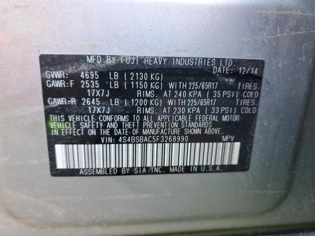 Photo 11 VIN: 4S4BSBAC5F3268990 - SUBARU OUTBACK 2. 