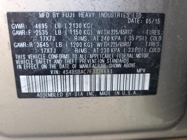 Photo 12 VIN: 4S4BSBAC7F3336691 - SUBARU OUTBACK 2. 