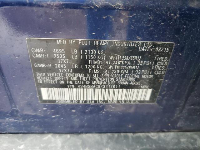 Photo 11 VIN: 4S4BSBAC9F3317611 - SUBARU OUTBACK 