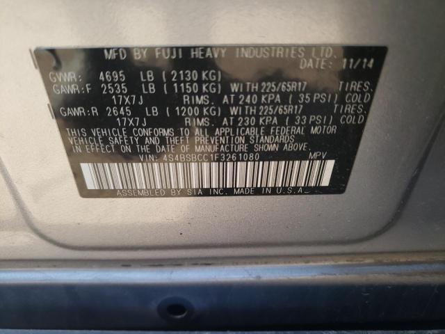 Photo 9 VIN: 4S4BSBCC1F3261080 - SUBARU OUTBACK 2. 