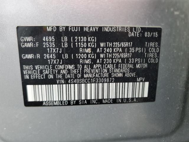 Photo 12 VIN: 4S4BSBCC1F3309872 - SUBARU OUTBACK 2. 