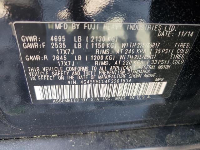 Photo 12 VIN: 4S4BSBCC4F3261834 - SUBARU OUTBACK 