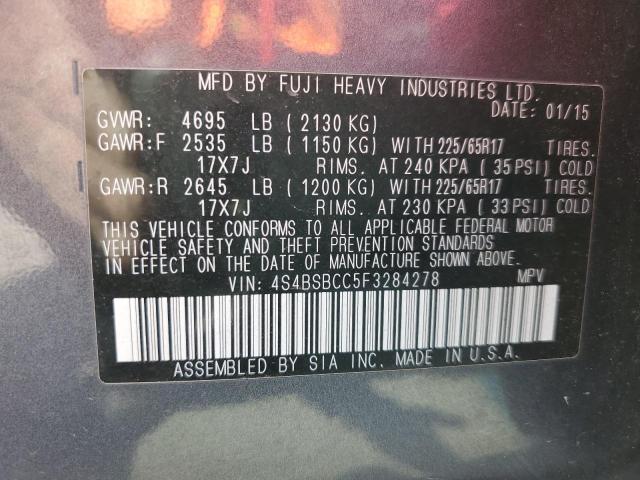 Photo 12 VIN: 4S4BSBCC5F3284278 - SUBARU OUTBACK 2. 