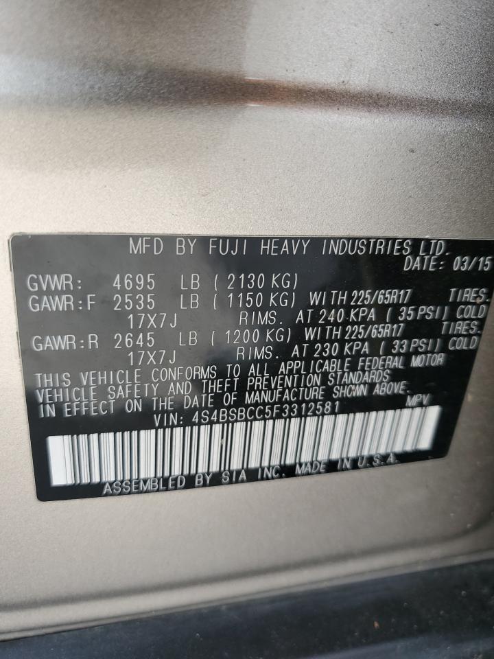 Photo 12 VIN: 4S4BSBCC5F3312581 - SUBARU OUTBACK 