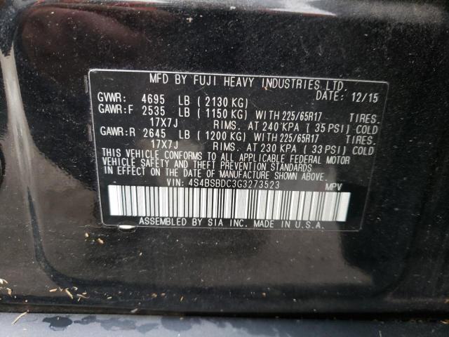 Photo 9 VIN: 4S4BSBDC3G3273523 - SUBARU OUTBACK 2. 