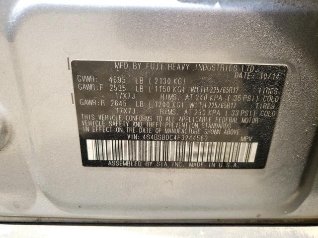 Photo 9 VIN: 4S4BSBDC4F3244563 - SUBARU OUTBACK 2. 