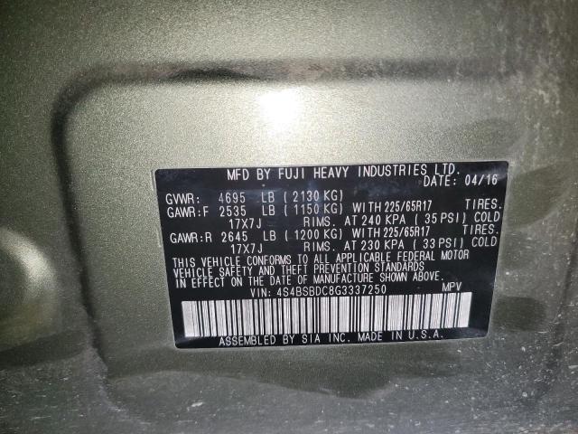 Photo 12 VIN: 4S4BSBDC8G3337250 - SUBARU OUTBACK 2. 