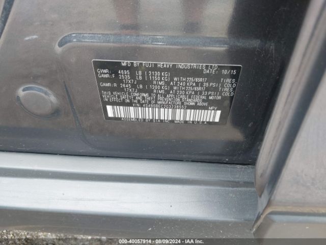 Photo 8 VIN: 4S4BSBEC2G3238552 - SUBARU OUTBACK 