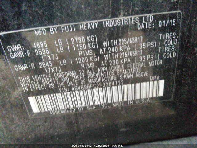 Photo 8 VIN: 4S4BSBFC2F3284122 - SUBARU OUTBACK 