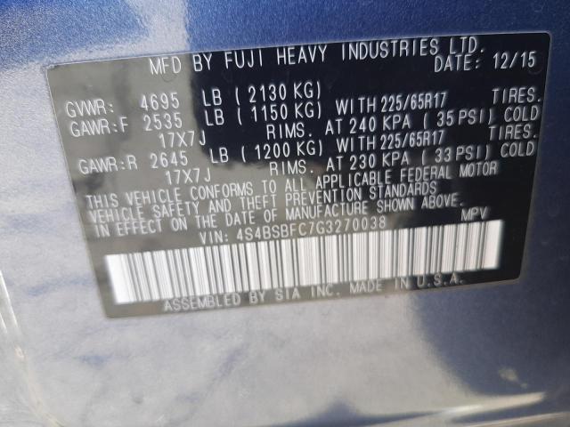 Photo 11 VIN: 4S4BSBFC7G3270038 - SUBARU OUTBACK 