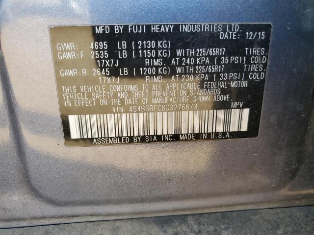 Photo 12 VIN: 4S4BSBFC8G3276673 - SUBARU OUTBACK 