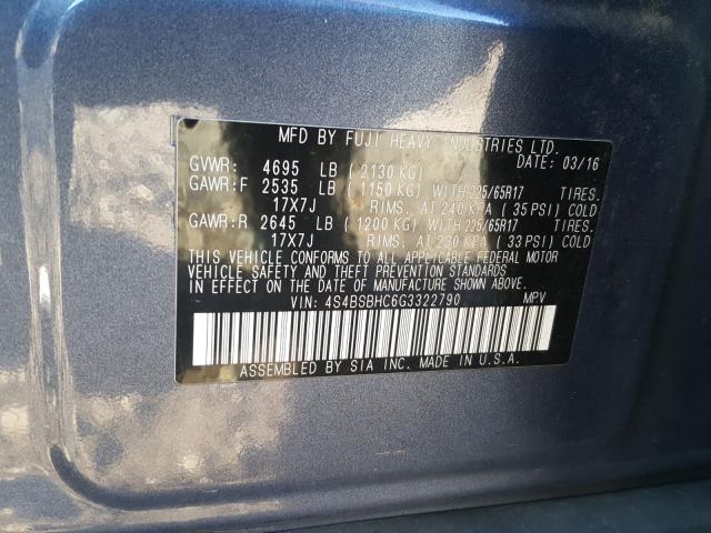 Photo 9 VIN: 4S4BSBHC6G3322790 - SUBARU OUTBACK 2. 