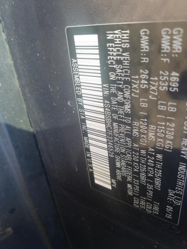 Photo 9 VIN: 4S4BSBHC7F3346529 - SUBARU OUTBACK 