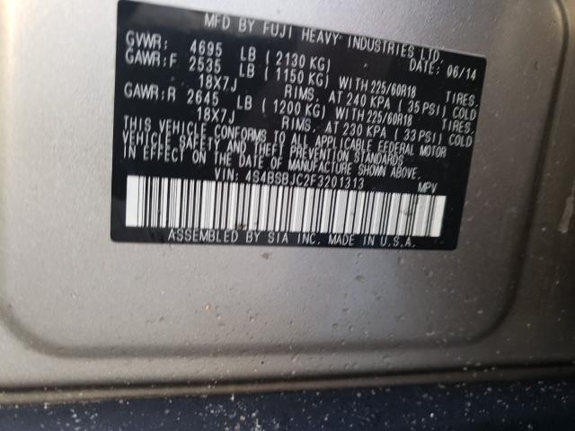 Photo 9 VIN: 4S4BSBJC2F3201313 - SUBARU OUTBACK 