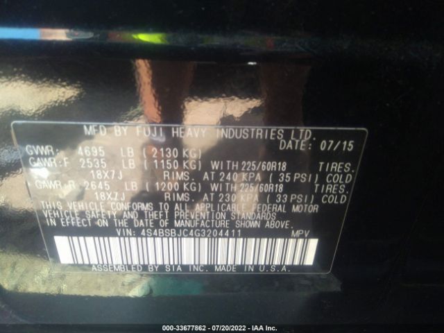 Photo 8 VIN: 4S4BSBJC4G3204411 - SUBARU OUTBACK 