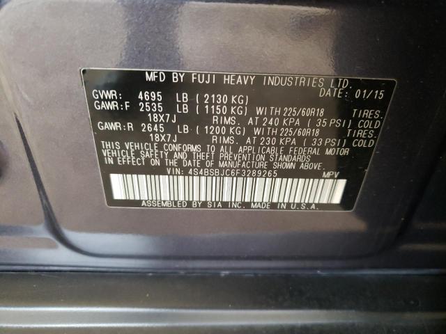 Photo 13 VIN: 4S4BSBJC6F3289265 - SUBARU OUTBACK 2. 