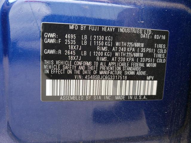 Photo 12 VIN: 4S4BSBJC6G3317518 - SUBARU OUTBACK 