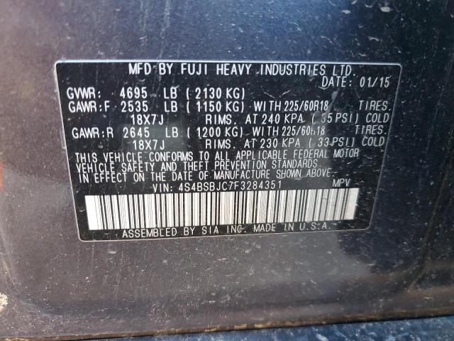 Photo 12 VIN: 4S4BSBJC7F3284351 - SUBARU OUTBACK 2. 