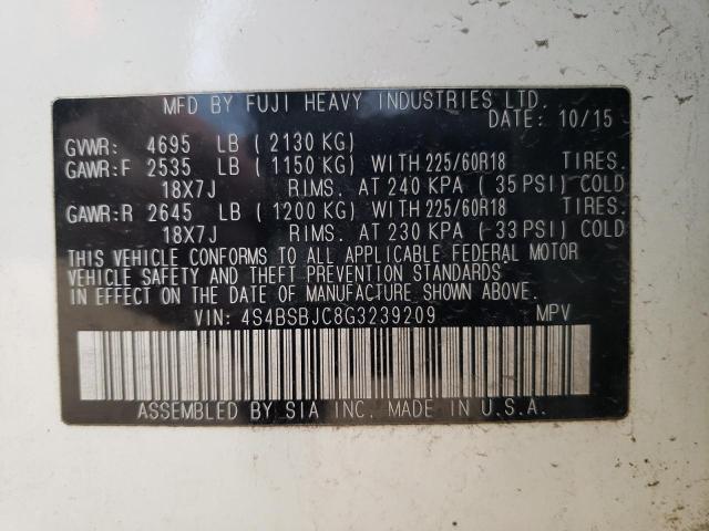 Photo 11 VIN: 4S4BSBJC8G3239209 - SUBARU OUTBACK 