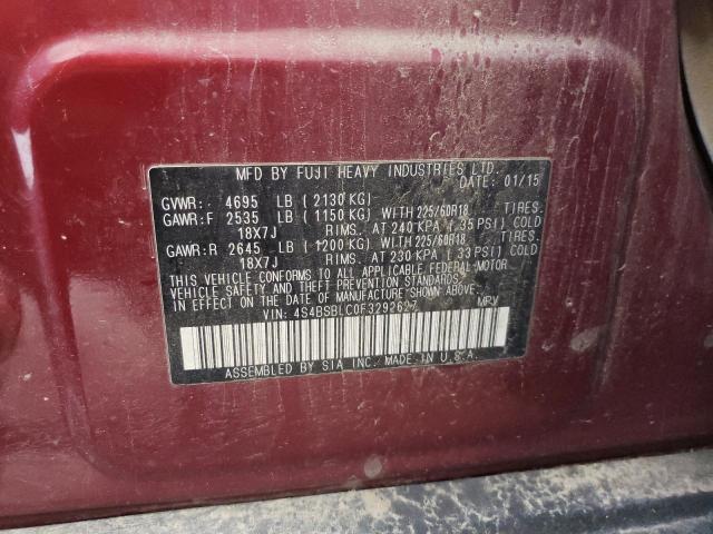 Photo 12 VIN: 4S4BSBLC0F3292627 - SUBARU OUTBACK 